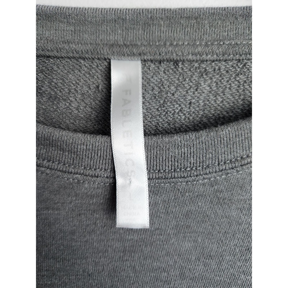 Fabletics Cute AF drop shoulder sweatshirt gray camo print sz L crop no mat tag - Picture 4 of 6